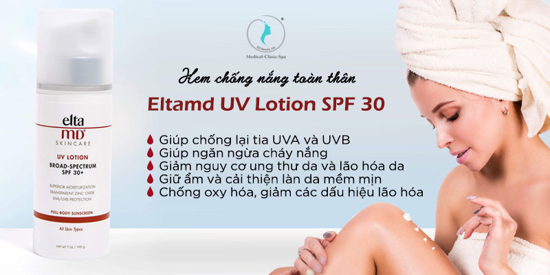 Công dụng của kem chống nắng dưỡng ẩm toàn thân Eltamd UV Lotion SPF 30