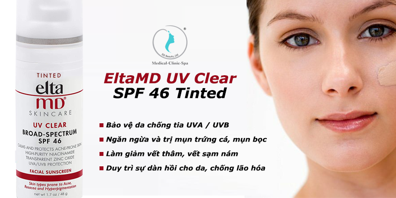 Công dụng của kem chống nắng che khuyết điểm Eltamd UV Clear SPF 46 Tinted