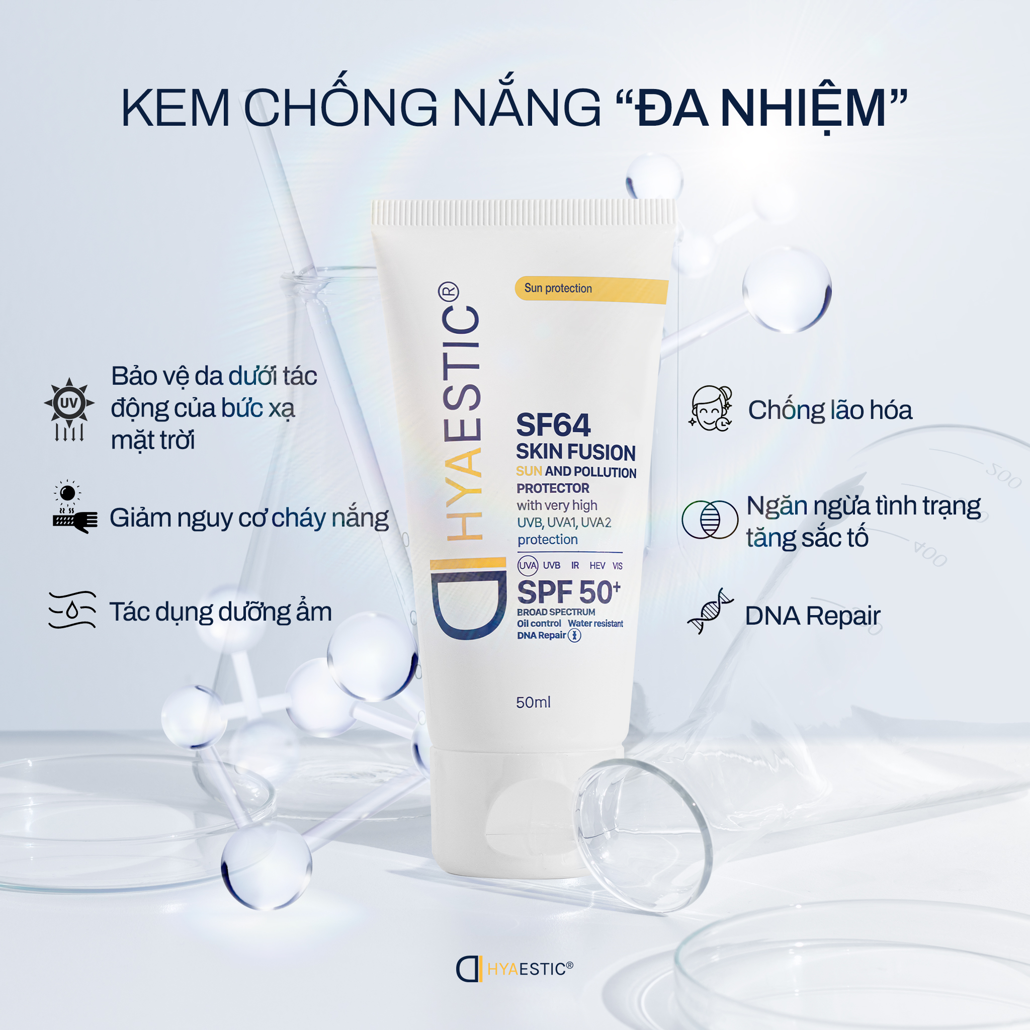 HyAestic Skin Fusion SF64 kem chống nắng thoáng mịn, nhẹ mặt và hỗ trợ phục hồi da (10)